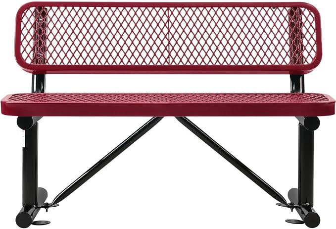 Global Industrial 48" L Outdoor Steel Bench - Image 4