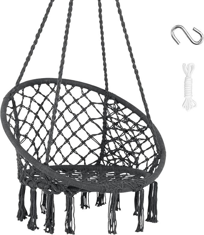 SUNCREAT Hammock Chair Hanging Macrame Swing by SUNCREAT