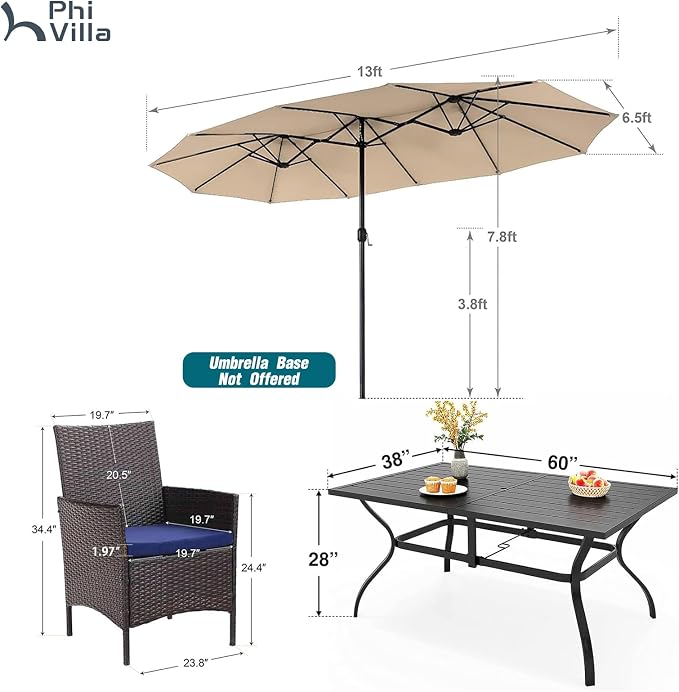 PHI VILLA 7 Piece Outdoor Dining Set - Image 9