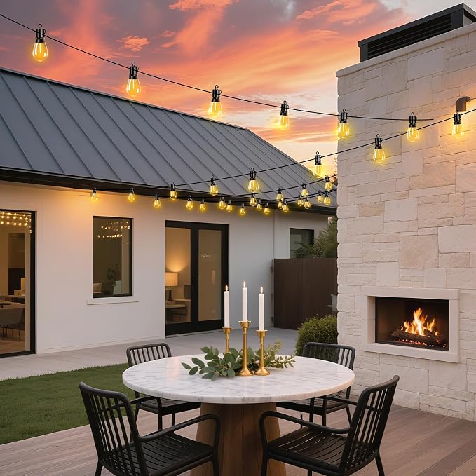 Outdoor Patio String Lights 150ft: S14 LED Shatterproof Bulbs 3 Modes Button - Image 9