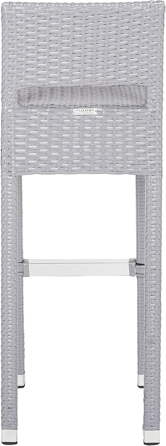 SAFAVIEH FOX5212A Collection Landry Black Indoor/Outdoor Bar Stool - Image 5