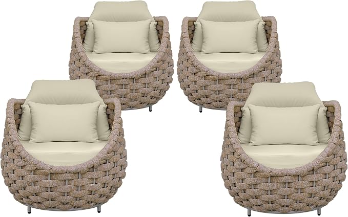 TWT 6 Pieces Patio Sofas, All-Weather Teslin Rope Balcony Furniture - Image 10