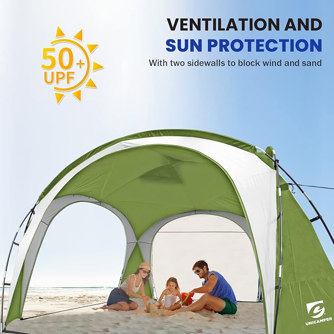 Beach Tent 12 X 12ft Large UPF50+ Pop Up Canopy - Image 2