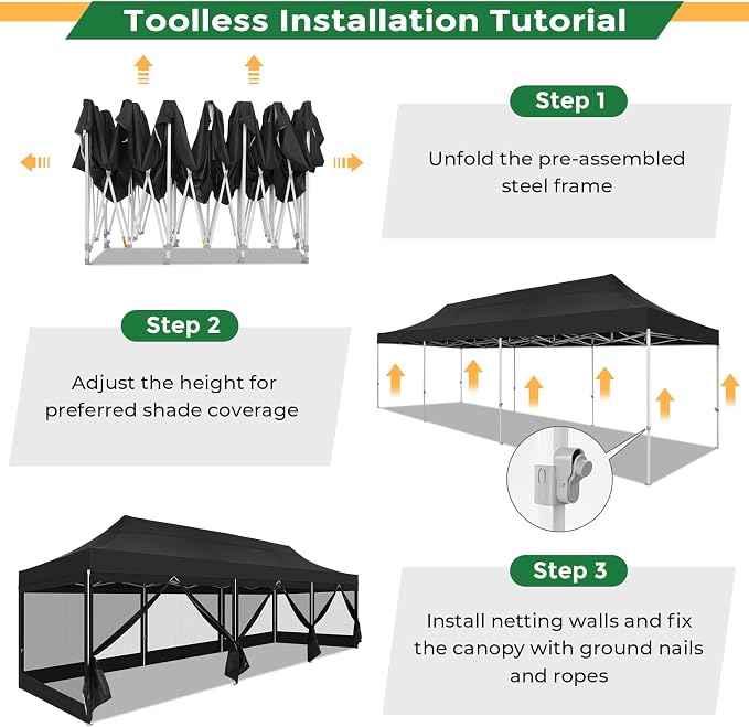 COBIZI 10x30 Heavy Duty Pop Up Canopy - Image 7