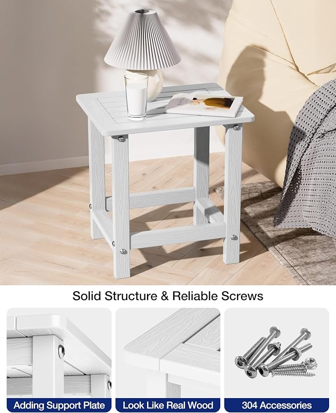 YEFU Outdoor Side Table for Patio: 16" HIPS Weather - Image 6