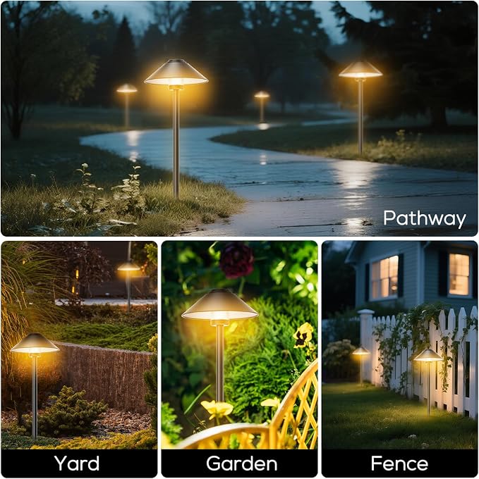 Banord 4 Pack Dusk to Dawn Outdoor Pathway Lights，Dimmable LED Landscape Path - Image 7