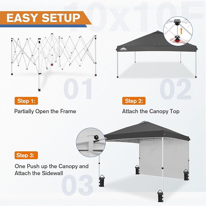 EAGLE PEAK Commercial Canopy 10x10 Pop Up Canopy Tent - Image 2