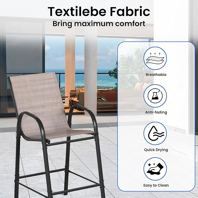 8-Piece Outdoor Bar Stool Set - Image 4