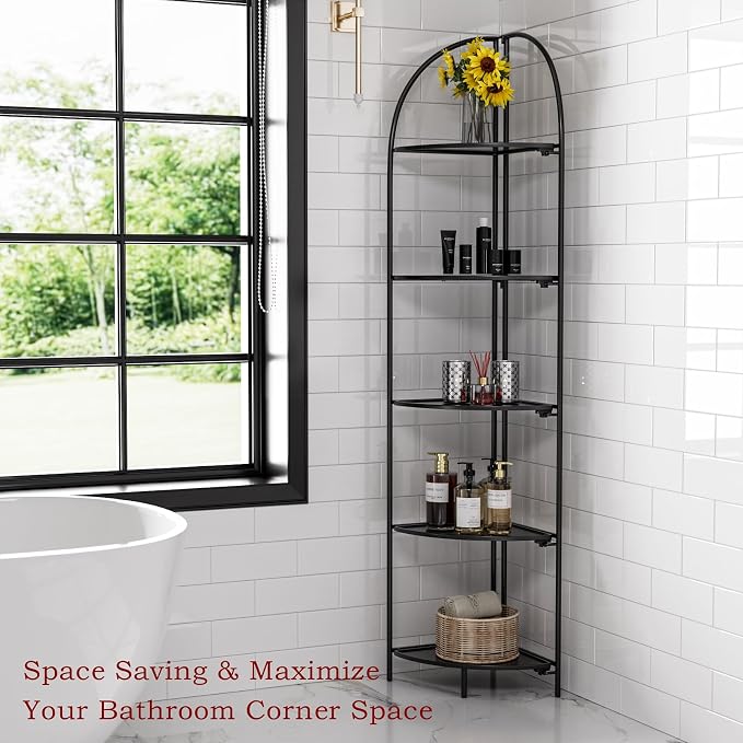 Crofy Foldable 5 Tier Corner Shelf, Metal Corner Plant Stand - Image 6