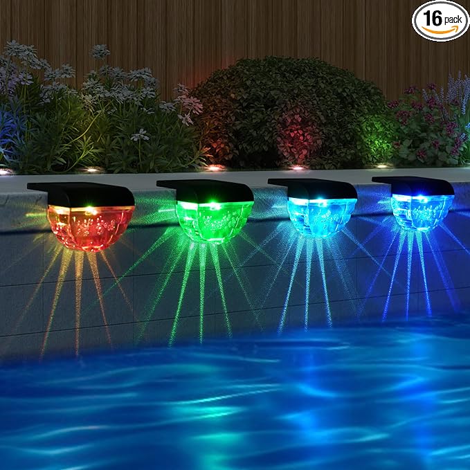 16 Pack Solar Deck Lights Outdoor, Solar Step Lights Waterproof by Melunar