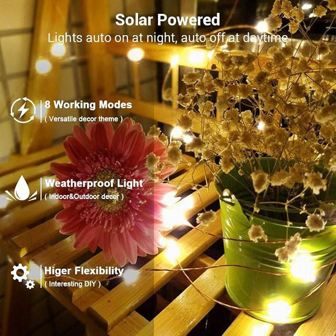 Brizled 2 Pack Solar String Lights, Total 132FT 400 LED Outdoor Solar Fairy - Image 2