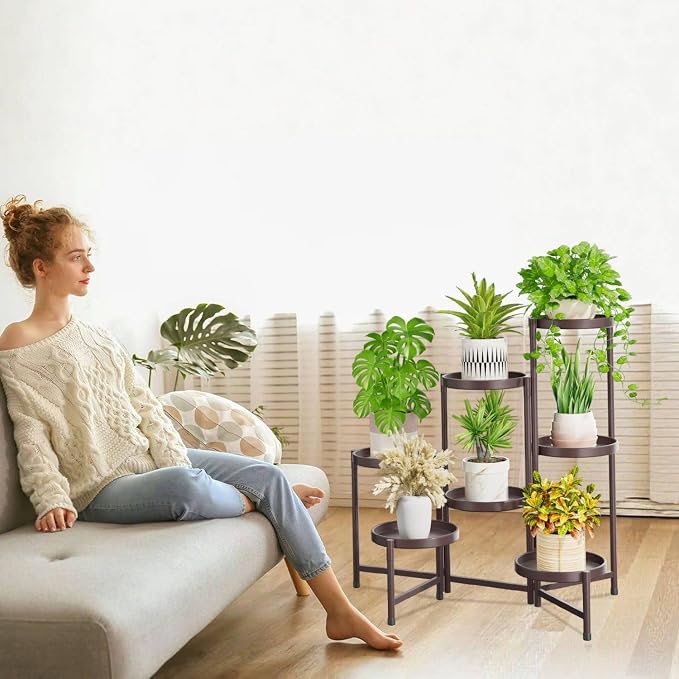 iDavosic.ly 7 Tier Large Plant Stand Indoor, 10 Inch Wide Tall Corner Metal - Image 7