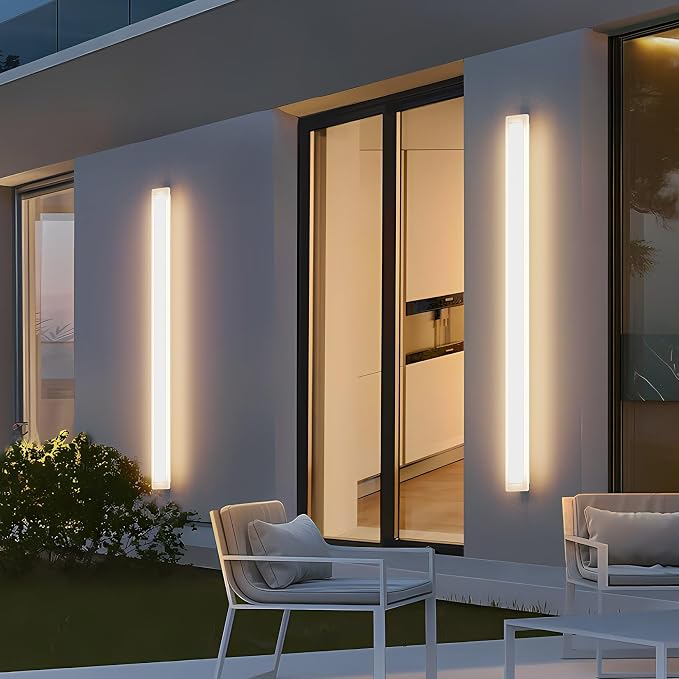 2 Pack 47.2In Long Outdoor Wall Lights 35W Exterior Wall Light 3000K Outdoor by Coinmit