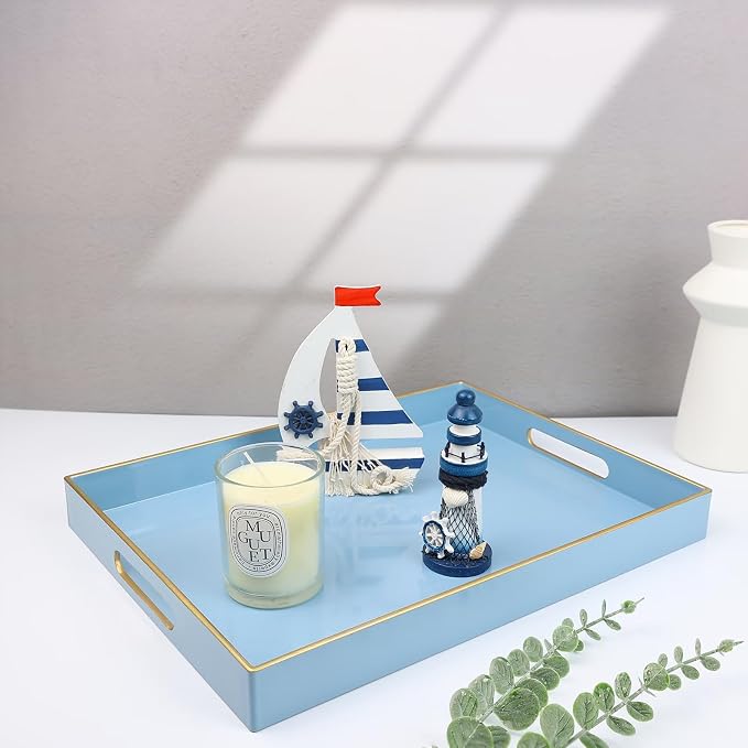Spsyrine Blue Plastic Serving Tray - Image 4