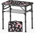 Small Camping Table, Vintage French Butterflies Pattern Folding Table, by YihuiKo