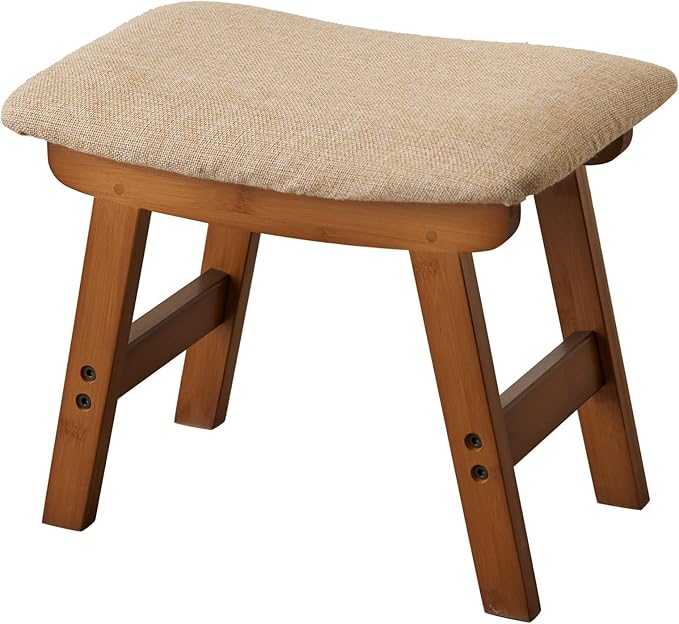 Foot Stool, Bamboo Small Sofa Foot Rest Under Desk, Extra Seating - Image 7