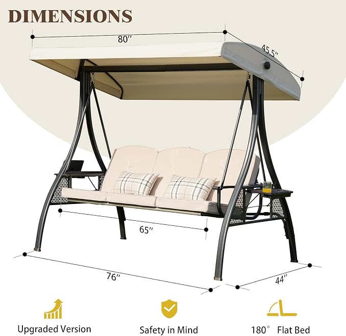 3-in-1 Convertible Outdoor Swing - Image 7