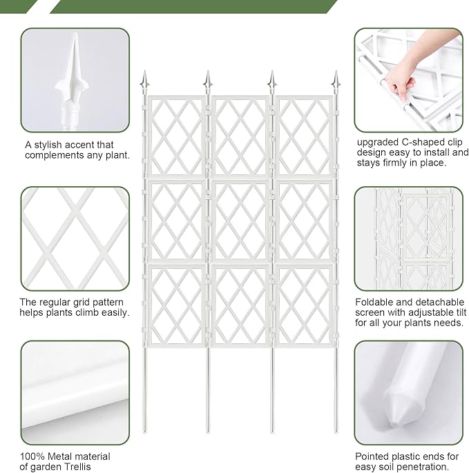 5.25FT Garden Trellis for Climbing Plants Outdoor, Metal Wall Lattice Climbing - Image 7