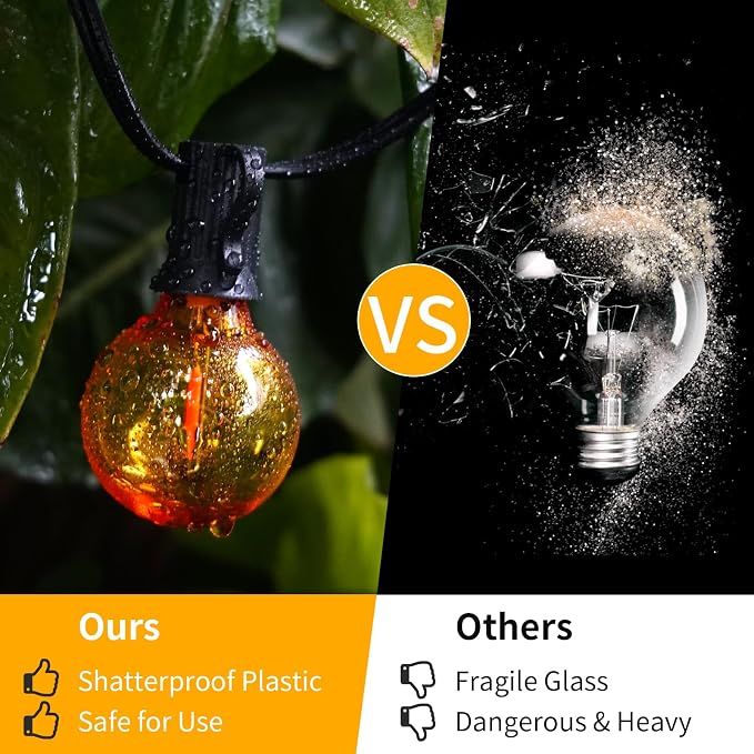 40FT LED Outdoor String Lights Waterproof, G40 LED Globe Outdoor Lights - Image 3
