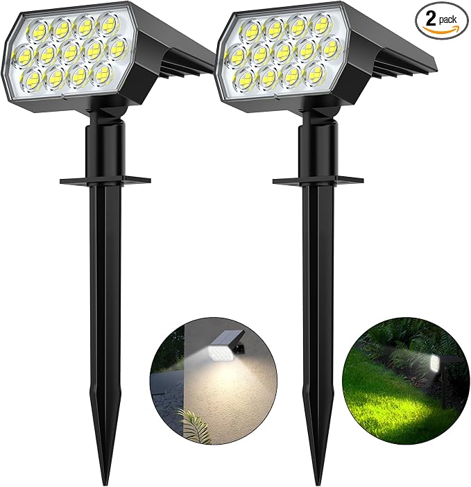 WELALO Solar Spot Lights Outdoor, Solar Landscape Spotlights, Solar Powered by WELALO