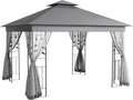 Outsunny 10' x 11.5' Metal Patio Gazebo, Double Roof Outdoor Gazebo Canopy by Outsunny