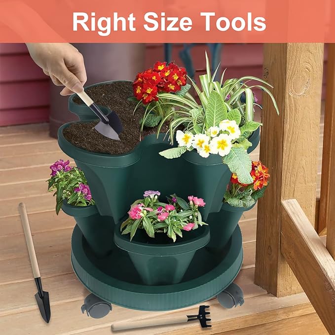 DUNCHATY Stackable Planter, Vertical Garden Planter - Image 9
