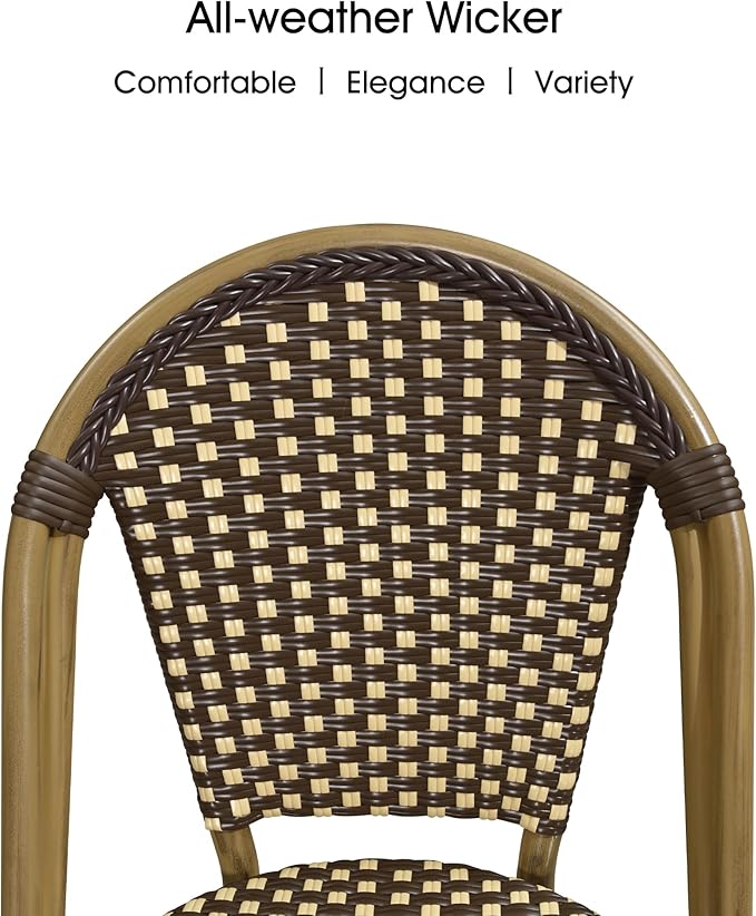 PURPLE LEAF Bistro Chair French Hand-Woven Wicker Chairs - Image 4