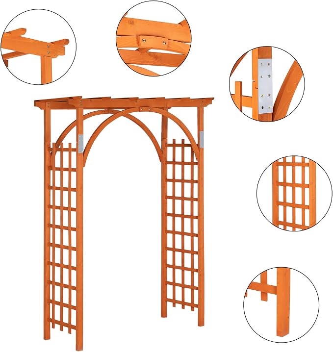 VINGLI 85in Wooden Arbor, Wedding Arch - Image 3