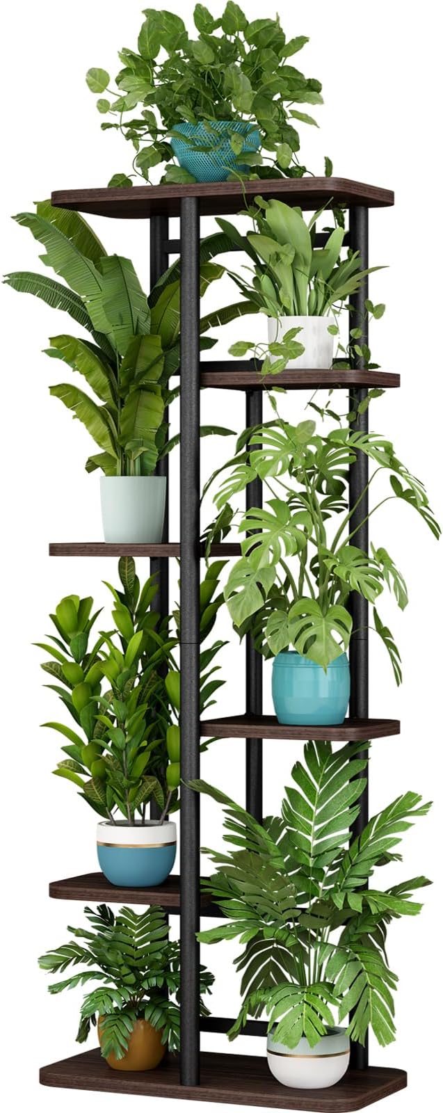 LINZINAR Plant Stand 6 Tier 7 Potted Indoor Plant Shelf Multiple Stands by LINZINAR