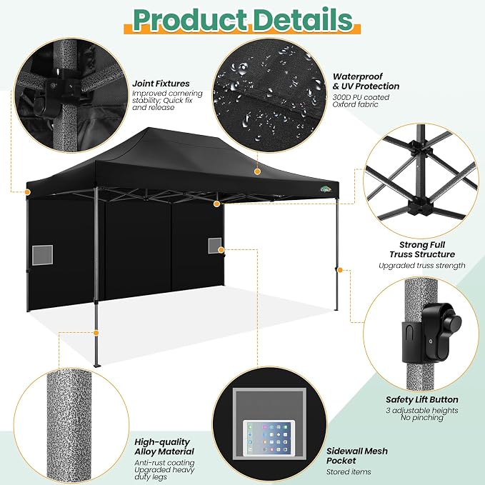 COBIZI 10x15 FT Heavy Duty Pop up Canopy - Image 3