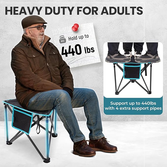FUNDANGO Folding Tripod Stool, 2 Pack Lightweight Portable Fishing Chair - Image 4
