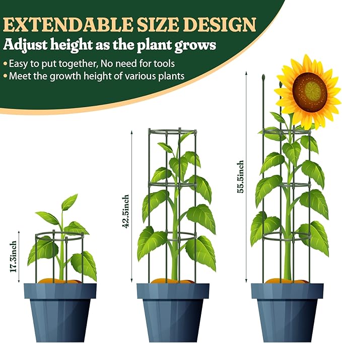 Garden Trellis, Tomato Cage Tall Plant Support Climbing Vines Flowers Stands - Image 3