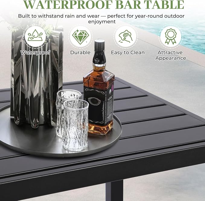 Outdoor Bar Table, Patio Counter Height Bar Table - Image 3