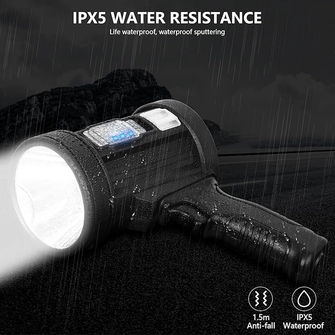 MIXILIN Rechargeable Spotlight, 000 Lumens Handheld Hunting Flashlight Led Spot - Image 7