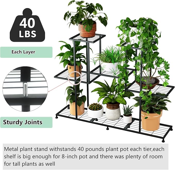 Twhep Metal Plant Stand, 5 Tiers Multifunctional Plant Stands - Image 3