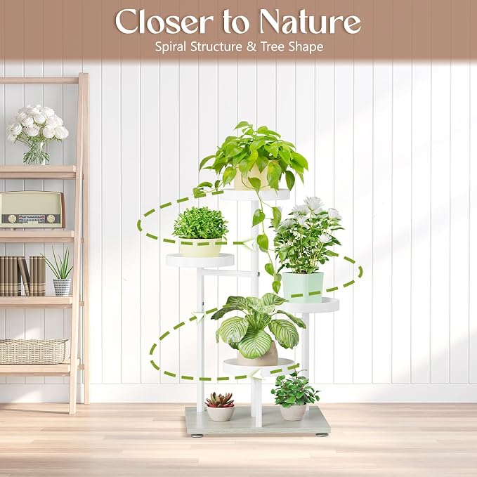 iDavosic.ly 4 Tier Plant Stand Indoor, Tiered Corner Flower Holder Shelf Outdoor - Image 6