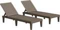 JUMMICO Patio Chaise Lounge Chair Set of 2 Outdoor PE Waterproof Adjustable by JUMMICO