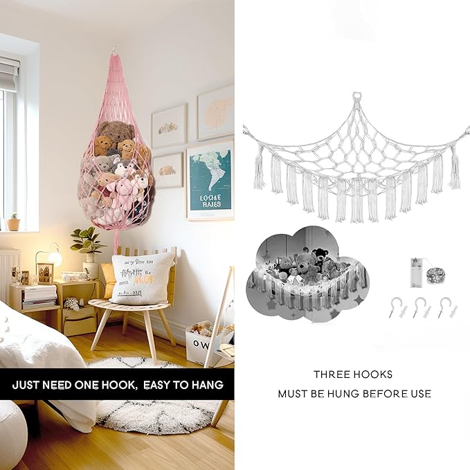 Stuffed Animal Hammock Corner Hanging Net - Image 3