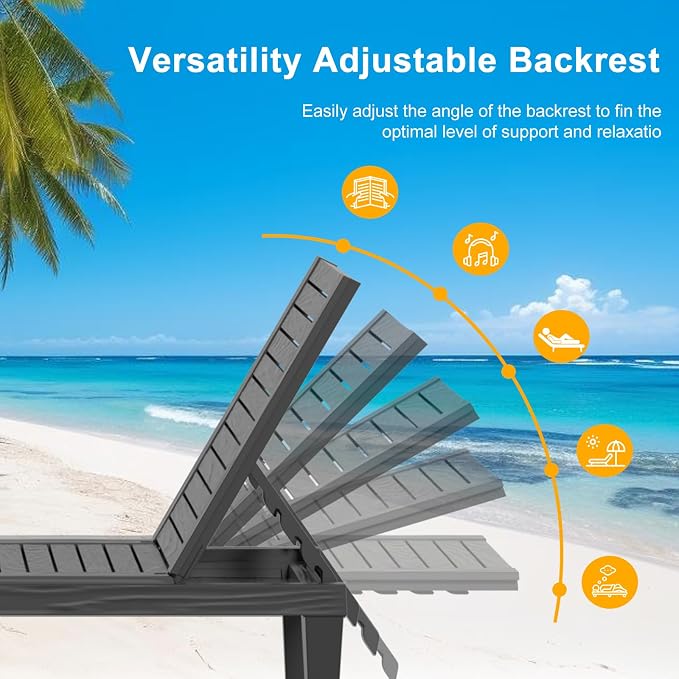 ROJIK Outdoor Chaise Lounge Chair - Image 3