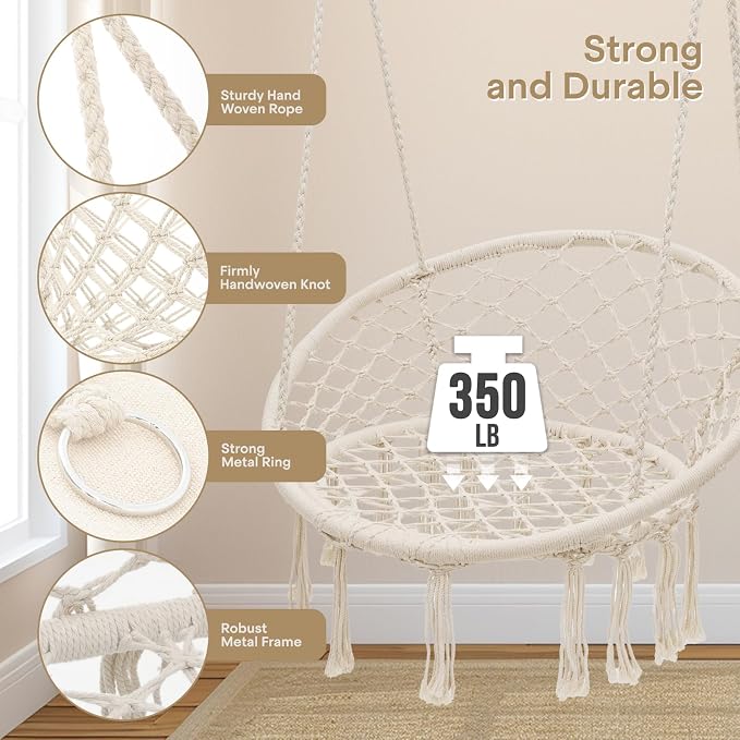 Athena Collection Hammock Chair Hanging Swing Chair - Image 3