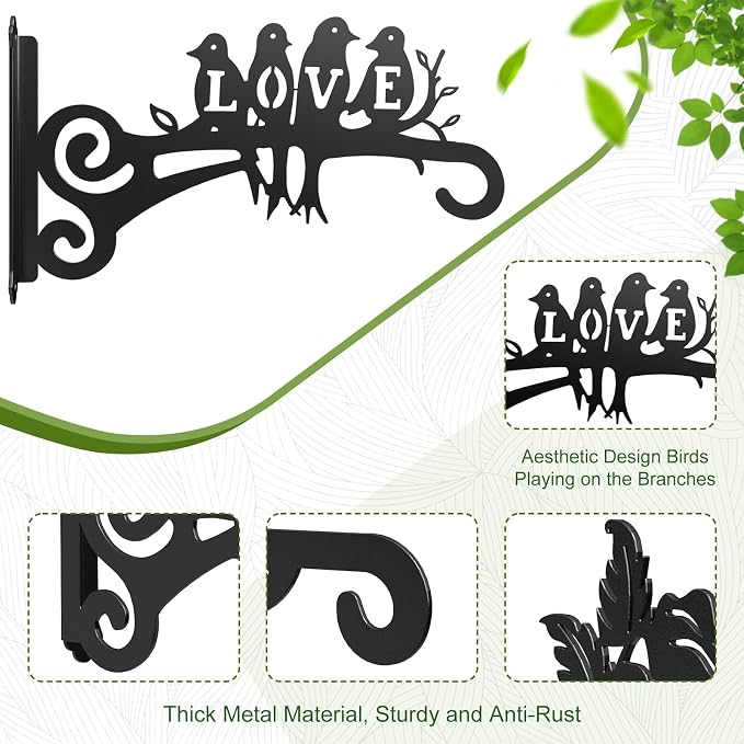 4-Pack Aesthetic Plant Hangers Outdoor and Indoor – 10 Inch Metal Hanging Plant - Image 5