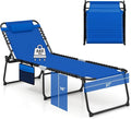 GYMAX Lounge Chair for Outside, 440lbs 27” Oversize Folding Beach Tanning by GYMAX