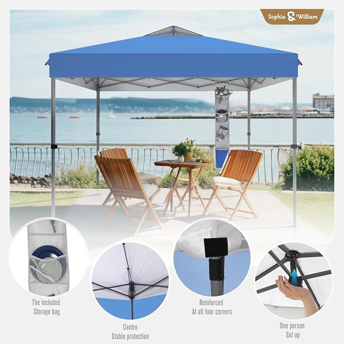 Sophia & William Canopy Tent Pop Up 10x10 ft One Person Push Set Up Tent - Image 4