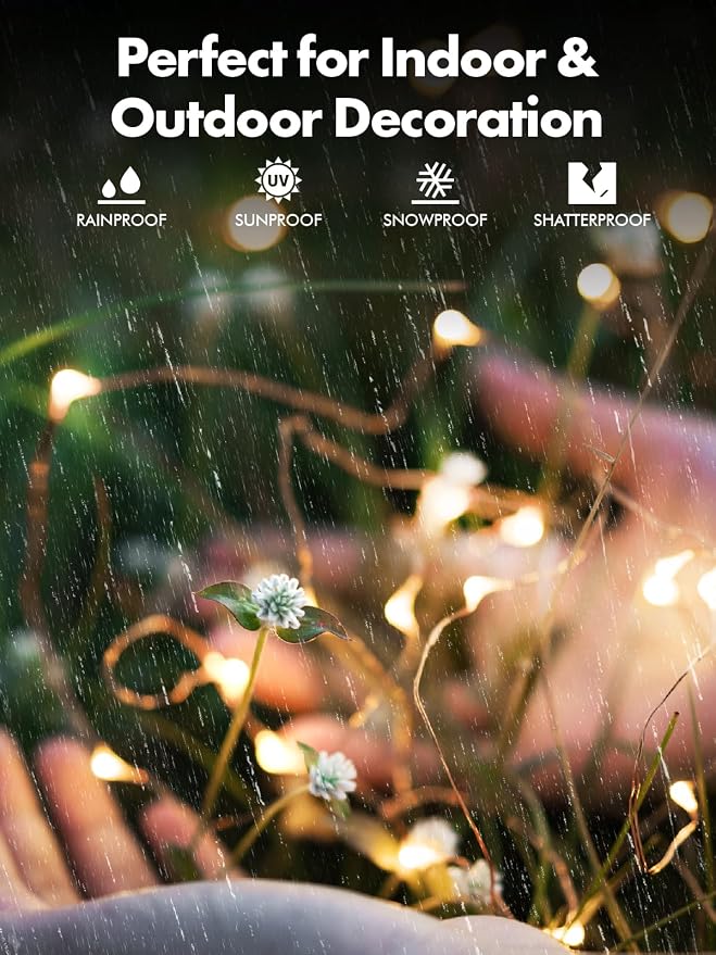 Twinkle Star 2 Pack Solar String Lights Outdoor, Total 80 FT 240 LED Solar - Image 5