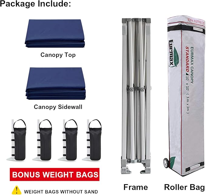 Eurmax USA 10'x10' Pop-up Canopy Tent Commercial Instant Canopies - Image 8