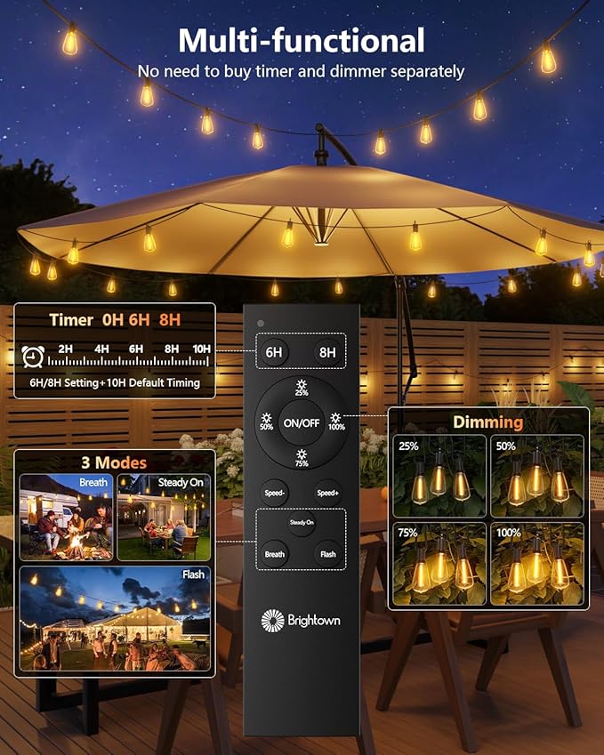 Brightown 175FT Solar String Lights Outdoor Waterproof - Image 5