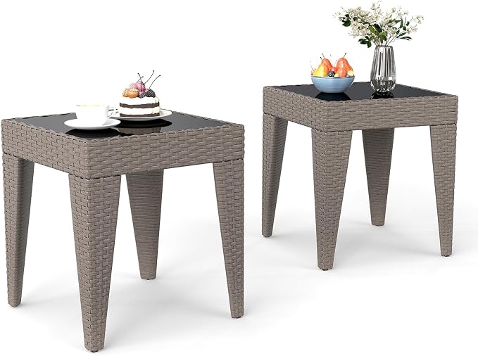 Kinfant Rattan Patio Side Table by Kinfant