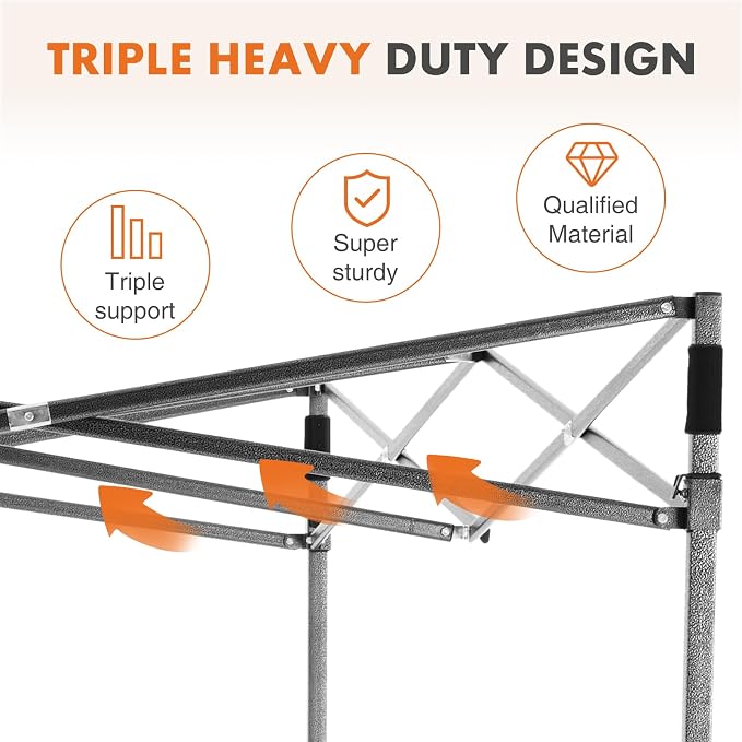OLIXIS 10x10 Ft Pop Up Canopy Tent, Waterproof Portable Outdoor Shade Canopy - Image 3