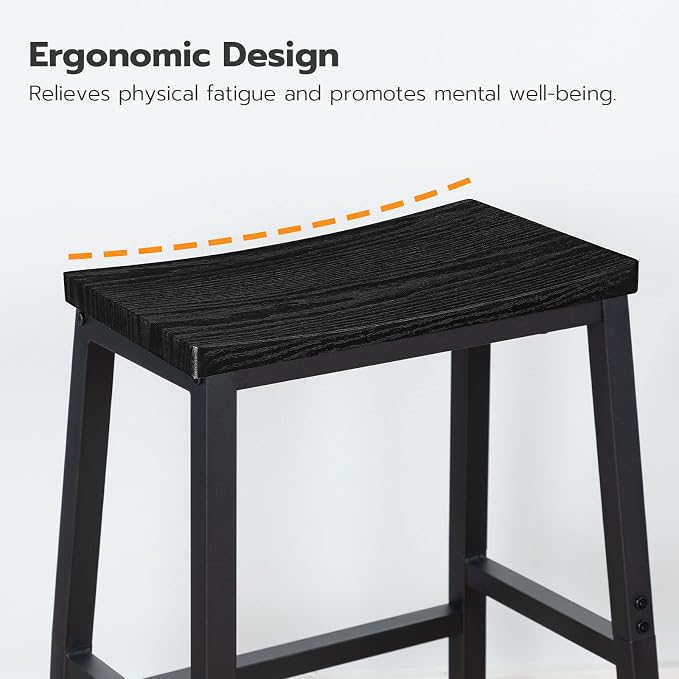 HOOBRO Bar Stools, 23.6 Inch Saddle Stools, Kitchen Counter Stools - Image 4