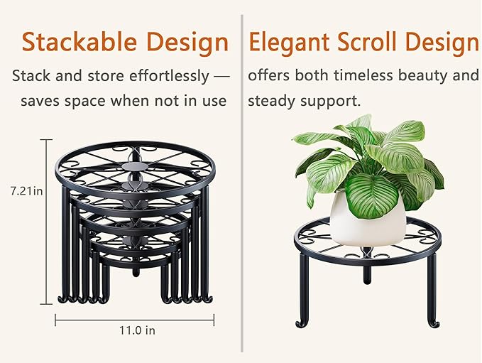 5 Pack Metal Plant Stand Home Flower Stand Shelf - Image 5